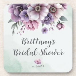 Brautparty Lavender & Green Floral Getränkeuntersetzer