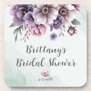 Brautparty Lavender & Green Floral Getränkeuntersetzer