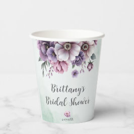 Brautparty Lavender & Green Floral Pappbecher