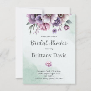 Brautparty Lavender & Green Floral Postkarte