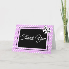 Brautparty Lavender und White Polka Docks & Bows Dankeskarte