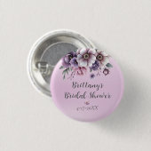 Brautparty Lavender Wasserfarbenfloral Button (Vorne & Hinten)