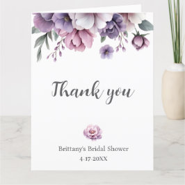 Brautparty Lavender Wasserfarbenfloral Dankeskarte