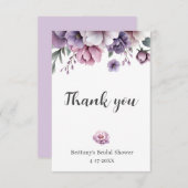 Brautparty Lavender Wasserfarbenfloral Dankeskarte (Vorne/Hinten)