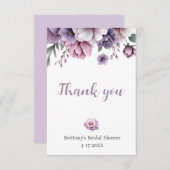 Brautparty Lavender Wasserfarbenfloral Dankeskarte (Vorne/Hinten)