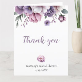 Brautparty Lavender Wasserfarbenfloral Dankeskarte