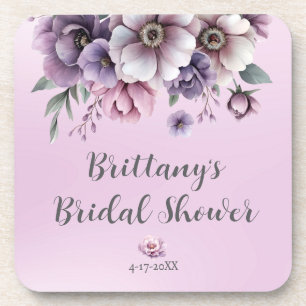 Brautparty Lavender Wasserfarbenfloral Getränkeuntersetzer