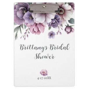 Brautparty Lavender Wasserfarbenfloral Klemmbrett