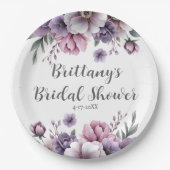 Brautparty Lavender Wasserfarbenfloral Pappteller (Vorderseite)