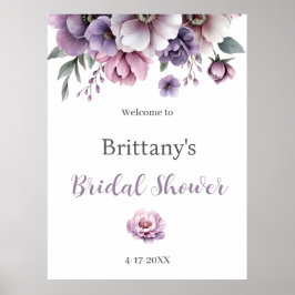 Brautparty Lavender Wasserfarbenfloral Poster