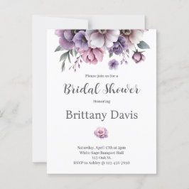 Brautparty Lavender Wasserfarbenfloral Postkarte