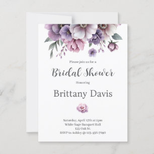 Brautparty Lavender Wasserfarbenfloral Postkarte