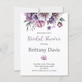 Brautparty Lavender Wasserfarbenfloral Postkarte
