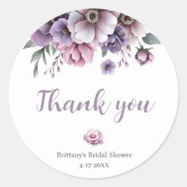 Brautparty Lavender Wasserfarbenfloral Runder Aufkleber