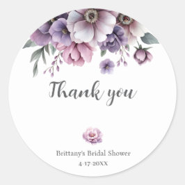 Brautparty Lavender Wasserfarbenfloral Runder Aufkleber