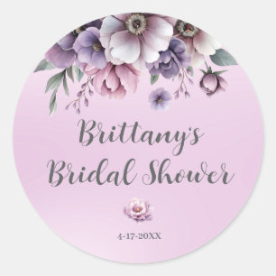 Brautparty Lavender Wasserfarbenfloral Runder Aufkleber