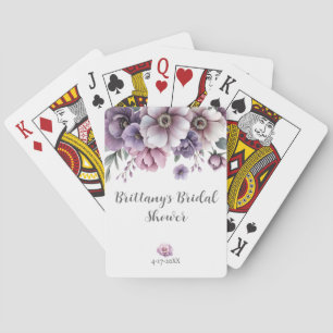 Brautparty Lavender Wasserfarbenfloral Spielkarten