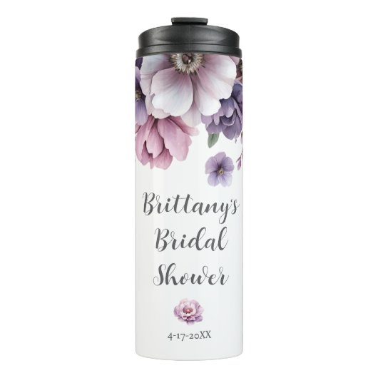 Brautparty Lavender Wasserfarbenfloral Thermosbecher (Vorderseite)