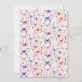 Brautparty "Lebensdauer der Schmetterlinge" Einladung (Rückseite)