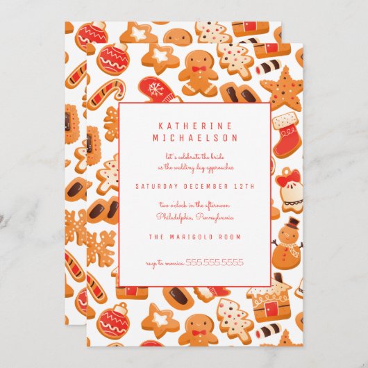 Brautparty | Lebkuchen Einladung (Vorne/Hinten)