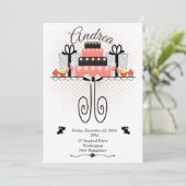 Brautparty, leckere Kuchen Einladung (Stehend Vorderseite)