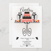 Brautparty, leckere Kuchen Einladung (Vorne/Hinten)