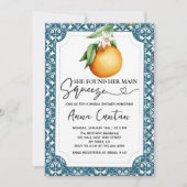 Brautparty Lemon Blue Tile Einladung (Vorderseite)