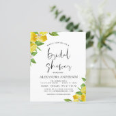 Brautparty Lemon Citrus Einladungen (Stehend Vorderseite)