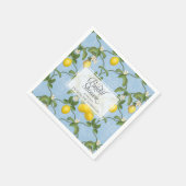 Brautparty Lemon Espalier Blue Citrus Floral Serviette (Ecke)