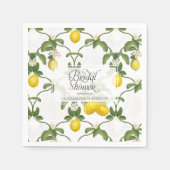Brautparty Lemon Espalier Trellis Citrus Floral Serviette (Vorderseite)