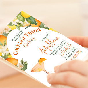 Brautparty Lemon Orange Citrus Cocktail Sache Einladung