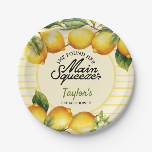 Brautparty Lemon Pappteller (Vorderseite)
