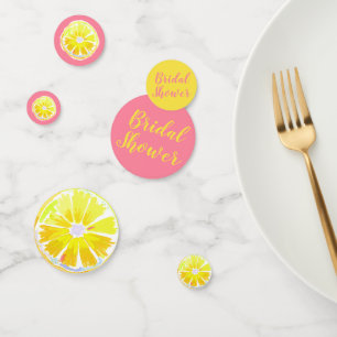 Brautparty Lemon Wasserfarbe Rosa Konfetti