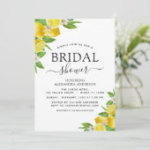 Brautparty Lemon Wasserfarbe Zitrusfrüchte Gelb Einladung (Stehend Vorderseite)