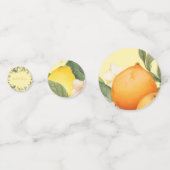 Brautparty Lemons Orange Citrus Floral Konfetti (Rückseiten)