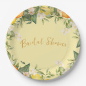 Brautparty Lemons Orange Citrus Floral Pappteller (Vorderseite)