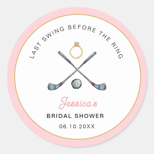 Brautparty "Letzter Schwung vor dem Ring" Runder Aufkleber (Vorderseite)