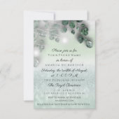 Brautparty Light Jar Rustic Mint Glitt Einladung (Vorderseite)