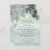 Brautparty Light Jar Rustic Mint Glitt Einladung (Vorne/Hinten)