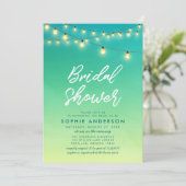 Brautparty Lights Aquarellglas Einladung (Stehend Vorderseite)