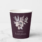 Brautparty Lila Aquarellfarben Blume Pappbecher (Vorderseite)