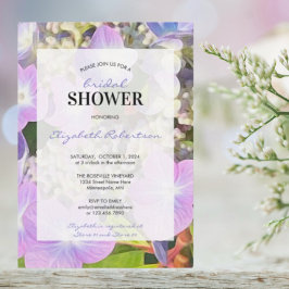 Brautparty Lila Blue Hydrangea Blume thematisch Einladung