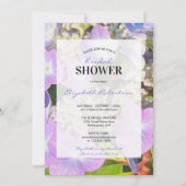 Brautparty Lila Blue Hydrangea Blume thematisch Einladung (Vorderseite)