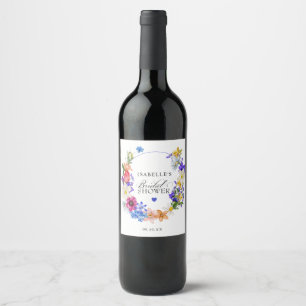 Brautparty lila Blue Red Wildblume Weinetikett