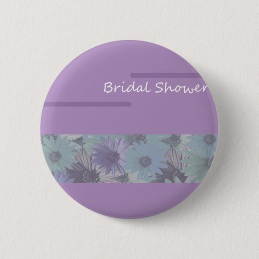 Brautparty! lila Blumen Button (Vorderseite)