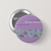 Brautparty! lila Blumen Button (Vorne & Hinten)