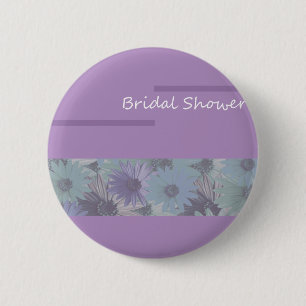 Brautparty! lila Blumen Button