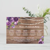 Brautparty-lila Blumen-Reiselichter Einladung (Stehend Vorderseite)
