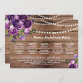 Brautparty-lila Blumen-Reiselichter Einladung (Vorne/Hinten)