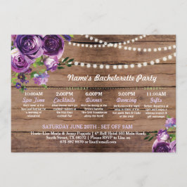 Brautparty-lila Blumen-Reiselichter Einladung